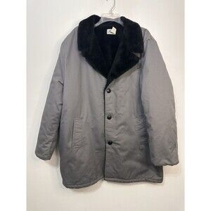 Haband Women’s Coat Fuzzy Lined XL Heavyweight Thick Button Up Pockets